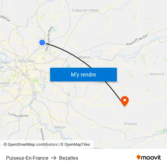 Puiseux-En-France to Bezalles map