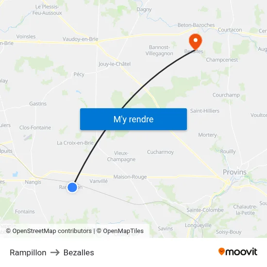 Rampillon to Bezalles map