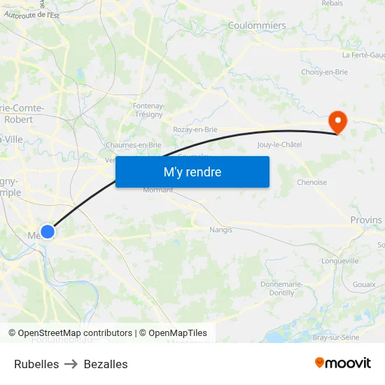 Rubelles to Bezalles map