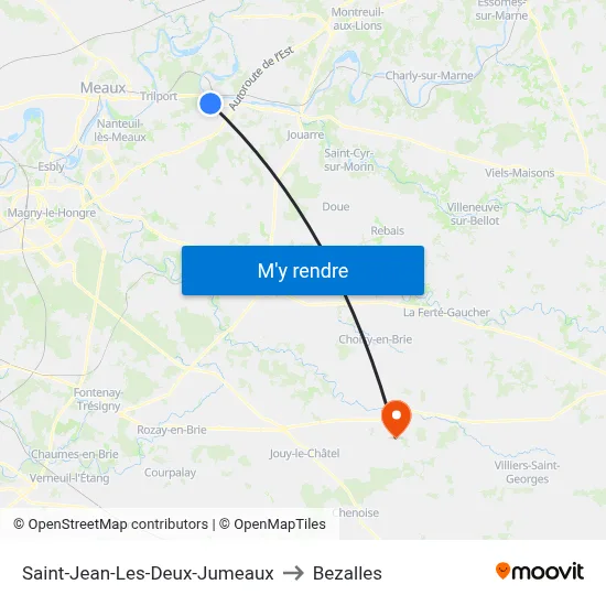 Saint-Jean-Les-Deux-Jumeaux to Bezalles map