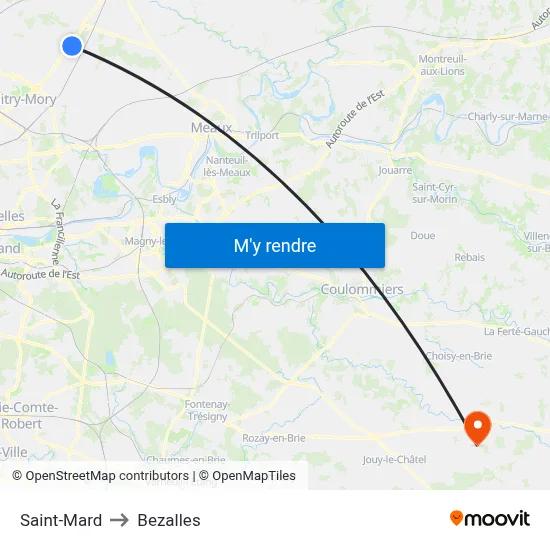 Saint-Mard to Bezalles map
