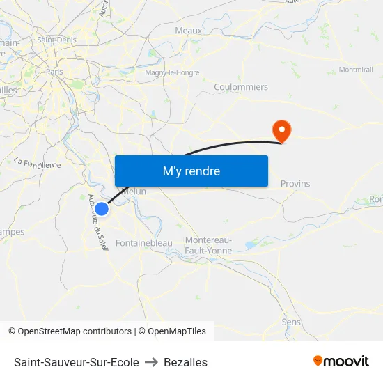 Saint-Sauveur-Sur-Ecole to Bezalles map