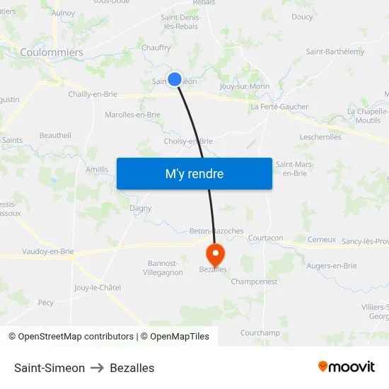 Saint-Simeon to Bezalles map