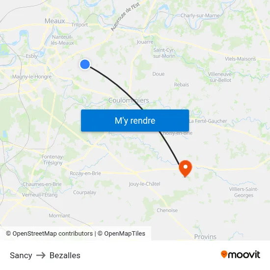 Sancy to Bezalles map