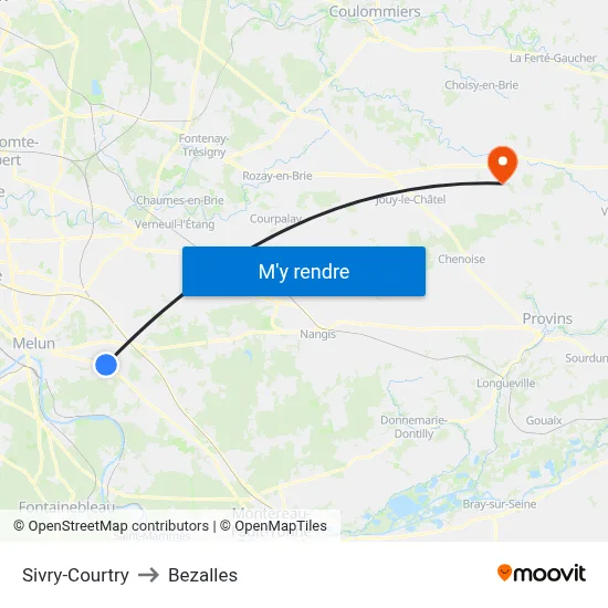 Sivry-Courtry to Bezalles map