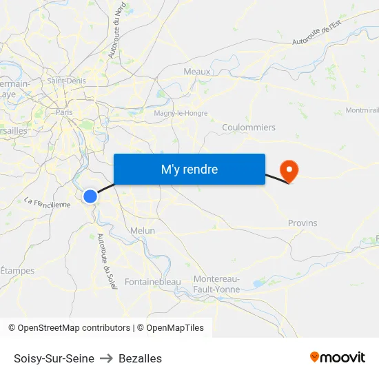 Soisy-Sur-Seine to Bezalles map