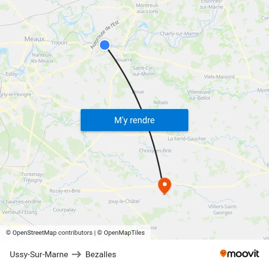 Ussy-Sur-Marne to Bezalles map