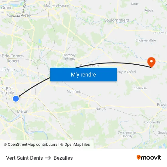 Vert-Saint-Denis to Bezalles map