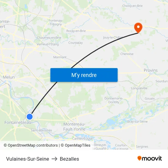 Vulaines-Sur-Seine to Bezalles map