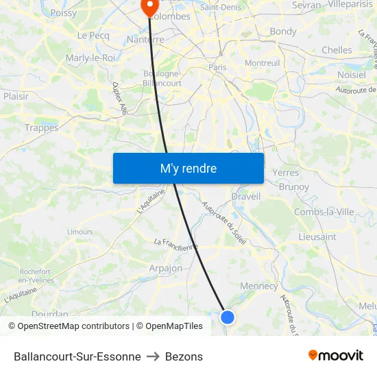 Ballancourt-Sur-Essonne to Bezons map