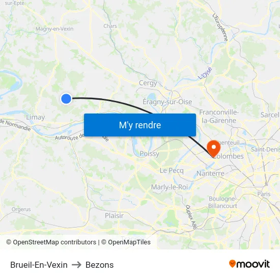 Brueil-En-Vexin to Bezons map