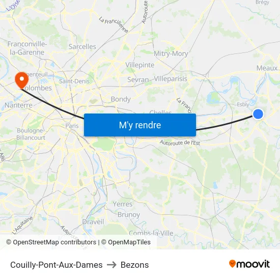 Couilly-Pont-Aux-Dames to Bezons map