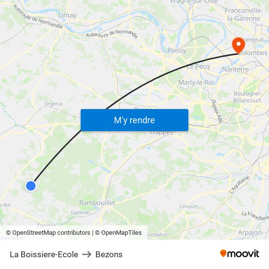 La Boissiere-Ecole to Bezons map