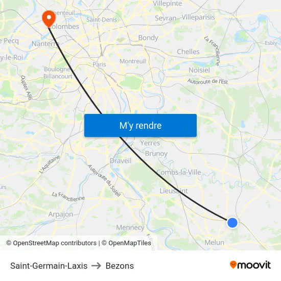 Saint-Germain-Laxis to Bezons map