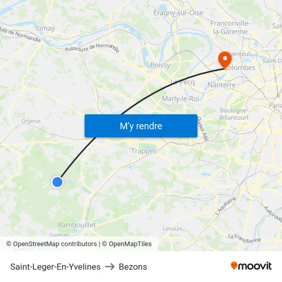 Saint-Leger-En-Yvelines to Bezons map