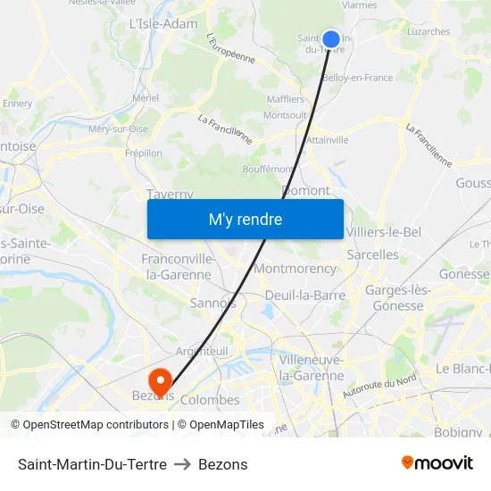 Saint-Martin-Du-Tertre to Bezons map