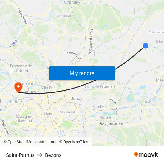 Saint-Pathus to Bezons map