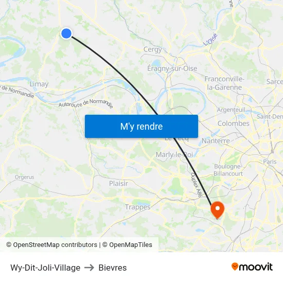 Wy-Dit-Joli-Village to Bievres map