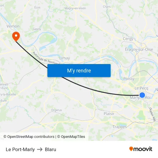 Le Port-Marly to Blaru map