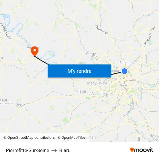 Pierrefitte-Sur-Seine to Blaru map