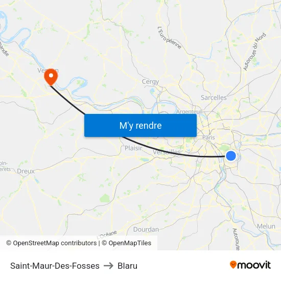 Saint-Maur-Des-Fosses to Blaru map