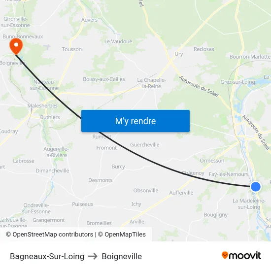 Bagneaux-Sur-Loing to Boigneville map