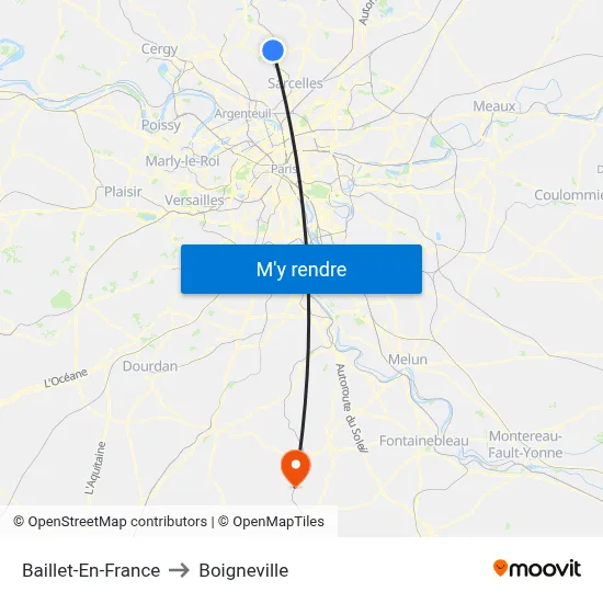 Baillet-En-France to Boigneville map