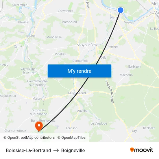 Boissise-La-Bertrand to Boigneville map