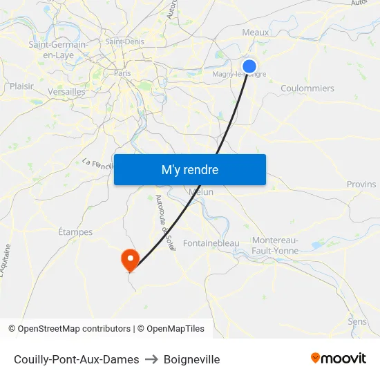 Couilly-Pont-Aux-Dames to Boigneville map