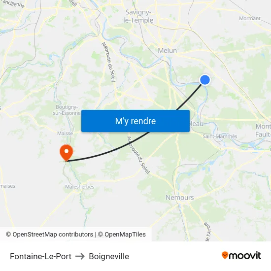 Fontaine-Le-Port to Boigneville map