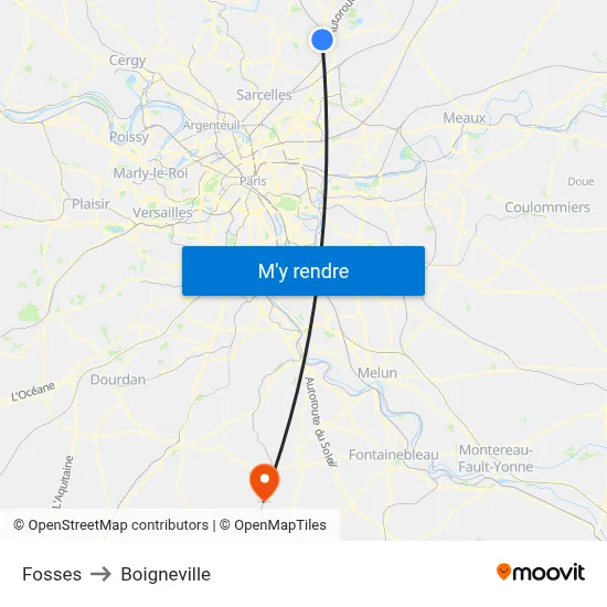 Fosses to Boigneville map