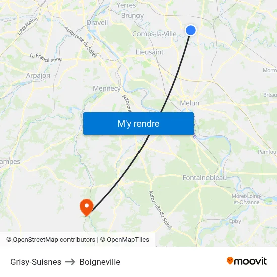 Grisy-Suisnes to Boigneville map