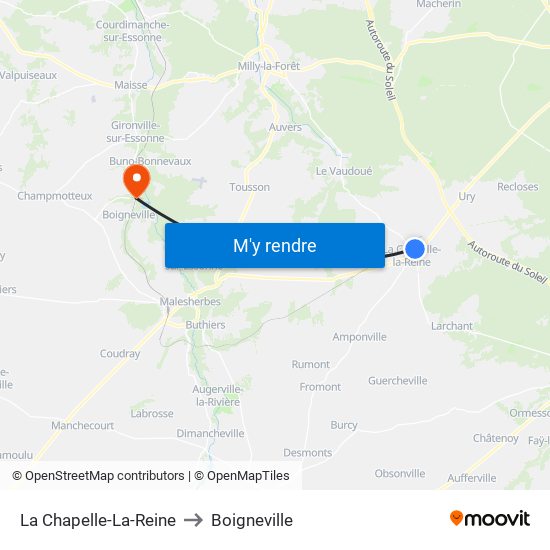 La Chapelle-La-Reine to Boigneville map