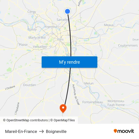 Mareil-En-France to Boigneville map