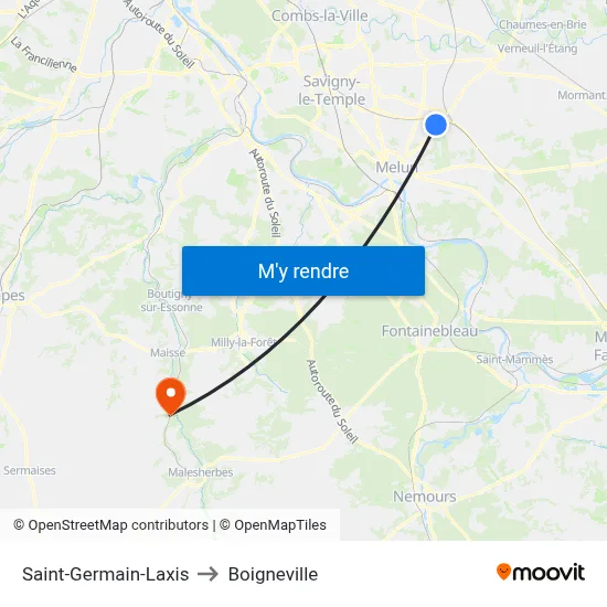 Saint-Germain-Laxis to Boigneville map