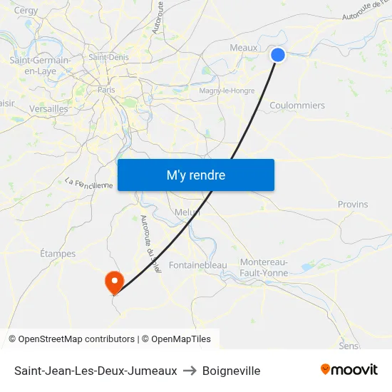 Saint-Jean-Les-Deux-Jumeaux to Boigneville map