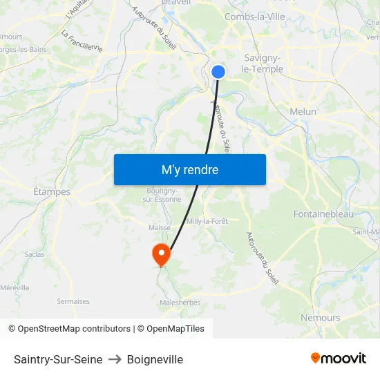 Saintry-Sur-Seine to Boigneville map