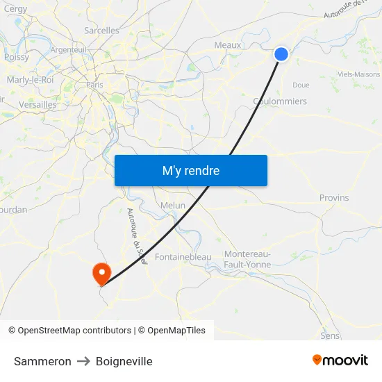 Sammeron to Boigneville map