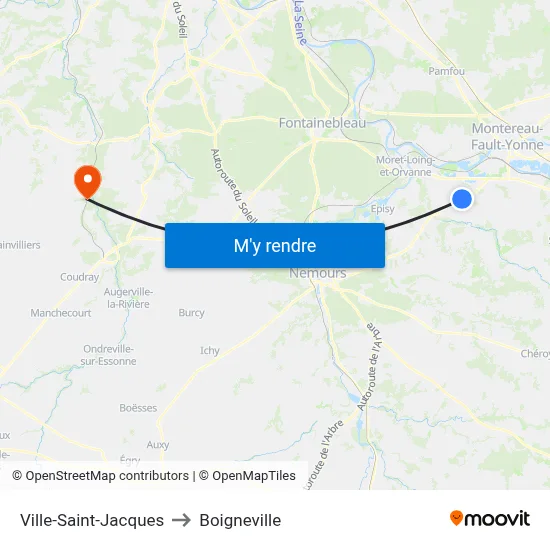Ville-Saint-Jacques to Boigneville map