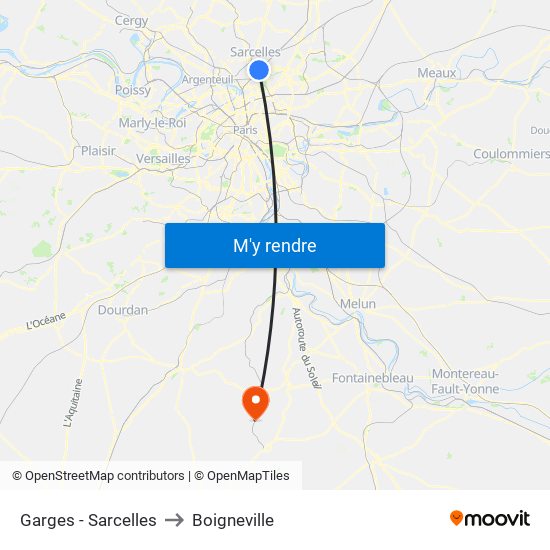 Garges - Sarcelles to Boigneville map