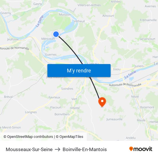 Mousseaux-Sur-Seine to Boinville-En-Mantois map