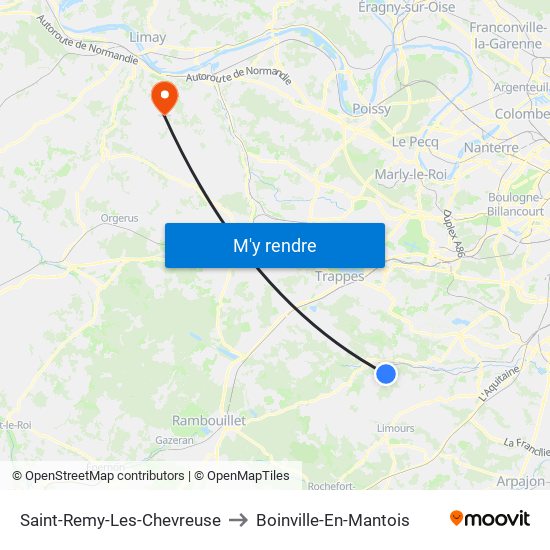 Saint-Remy-Les-Chevreuse to Boinville-En-Mantois map