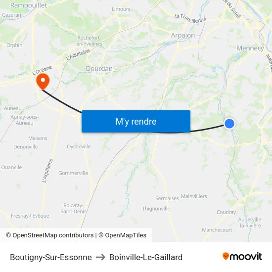 Boutigny-Sur-Essonne to Boinville-Le-Gaillard map