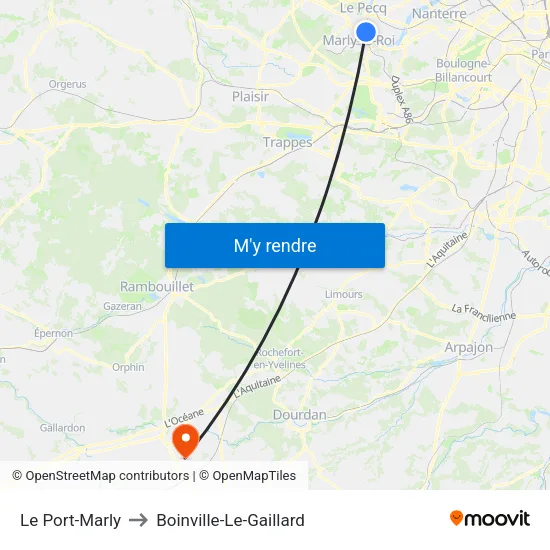 Le Port-Marly to Boinville-Le-Gaillard map