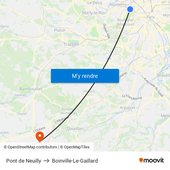 Pont de Neuilly to Boinville-Le-Gaillard map