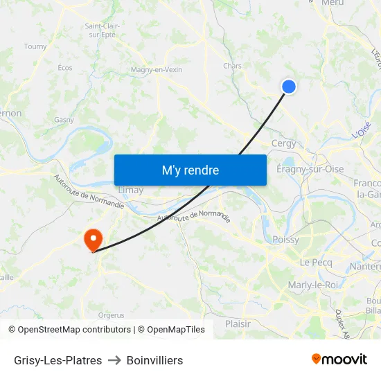 Grisy-Les-Platres to Boinvilliers map