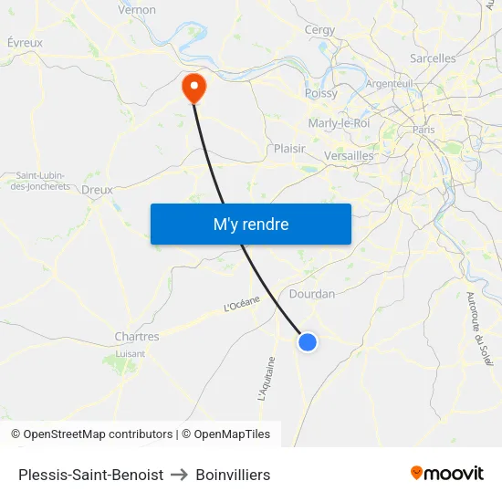 Plessis-Saint-Benoist to Boinvilliers map