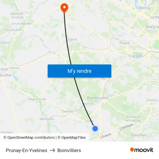 Prunay-En-Yvelines to Boinvilliers map