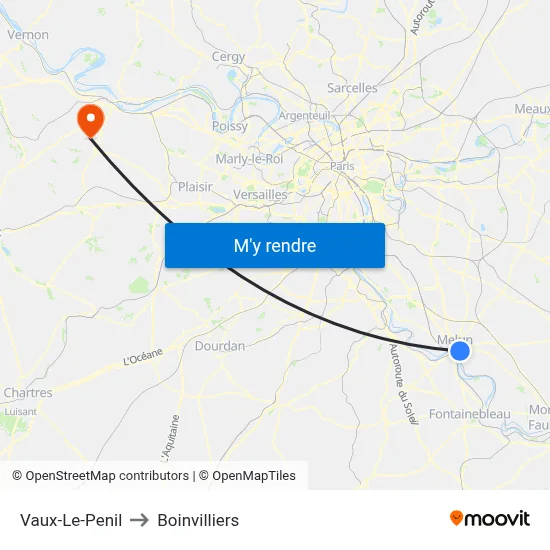 Vaux-Le-Penil to Boinvilliers map