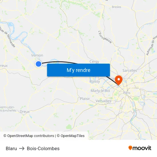 Blaru to Bois-Colombes map